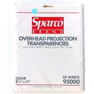 Sparco Overhead Projection Transparencies for Plain Copiers Using Dry Toner